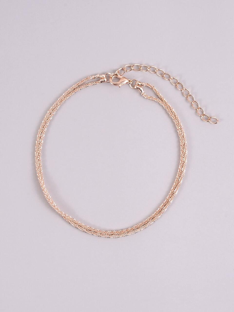 1pc Minimalist Elegant Versatile Shimmering Caterpillar Double Layer Chain Anklet, Suitable For Daily, Holiday, Party