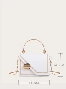 Túi Satchel dây xích mini Stitch Trim - trắng - Xem 4