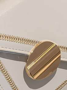 Túi Satchel dây xích mini Stitch Trim - trắng - Xem 6