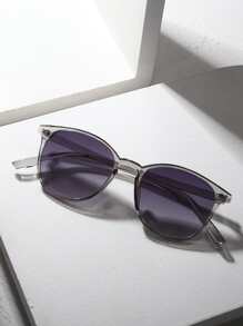 1pc Fashionable Rivet Embellished Diamond Shaped Fashion Glasses For Summer Beach Vacation,Outdoor,Travel - Dusty Purple - View 1