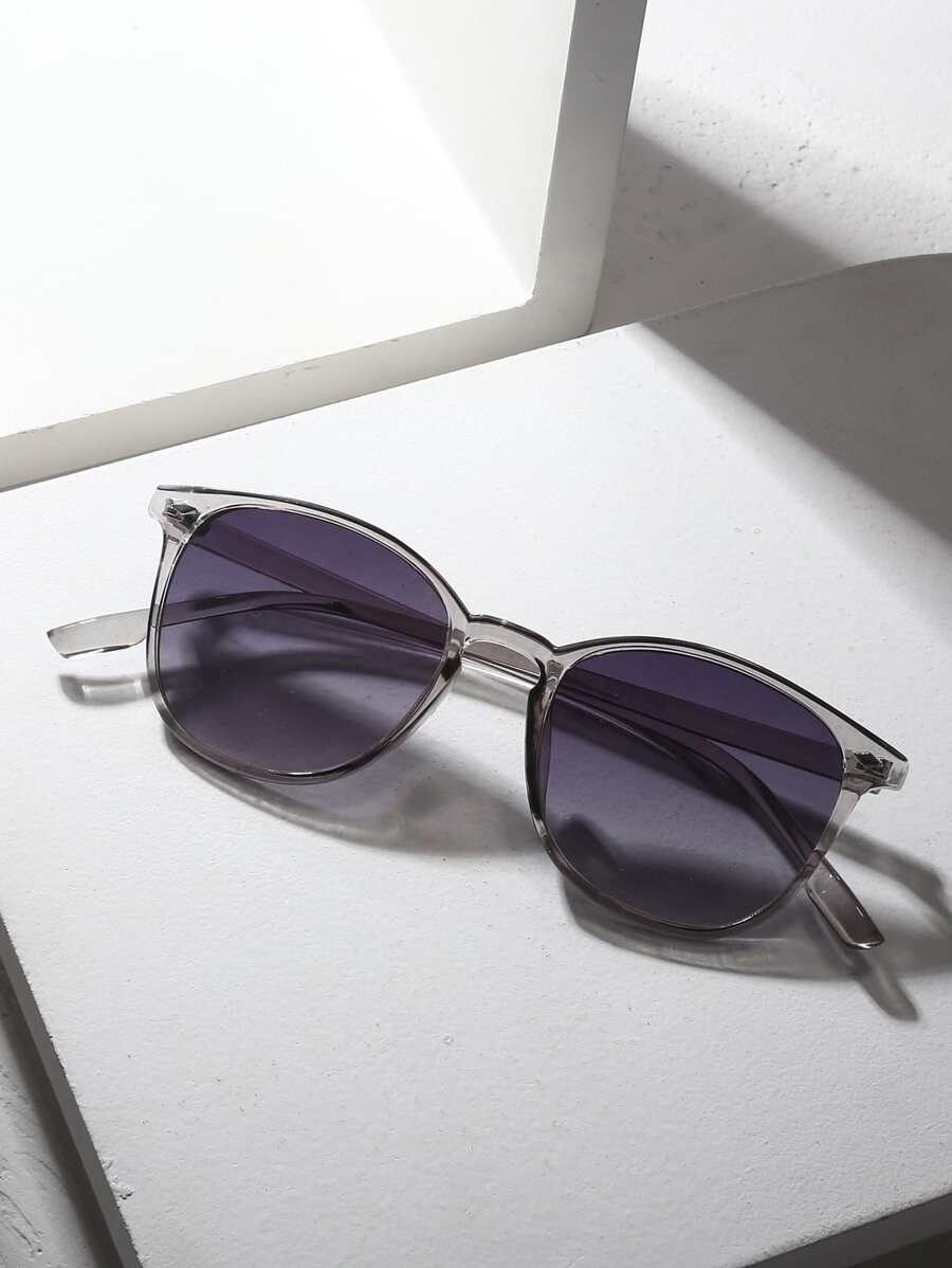 1pc Fashionable Rivet Embellished Diamond Shaped Fashion Glasses For Summer Beach Vacation,Outdoor,Travel - Dusty Purple - View 1