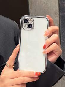 邊框拼接透明手機殼 - 銀色 - 查看 1