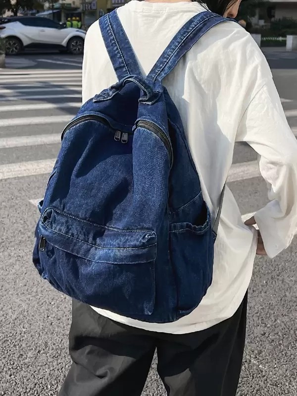 denim backpack men