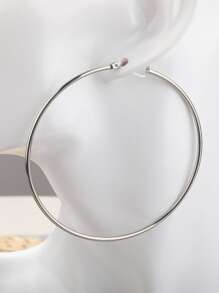 1pc Minimalist Hoop Earrings, Stainless Steel Jewelry
