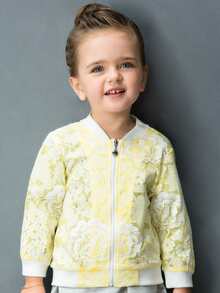 Niñitas Cazadora con estampado floral con cremallera con encaje - Multicolor - Ver 1