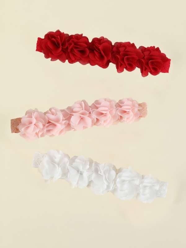 Baby 3 Stücke Stirnband mit Blume Dekor