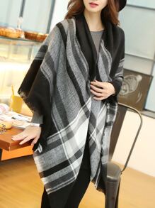 1 chiếc khăn choàng thô viền kẻ sọc - Nhiều màu - Xem 2