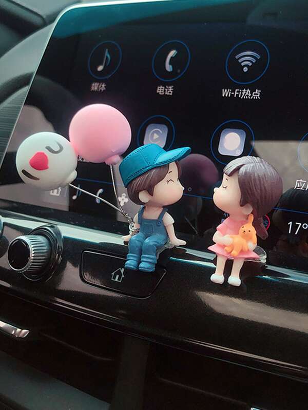 زينة سيارة بجرافيك شخصية رسوم كارتون - 2 قطعة