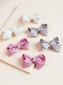 6个装女孩/青少年泡泡花蝴蝶结发夹，适合日常使用 - 彩色 - 查看 2