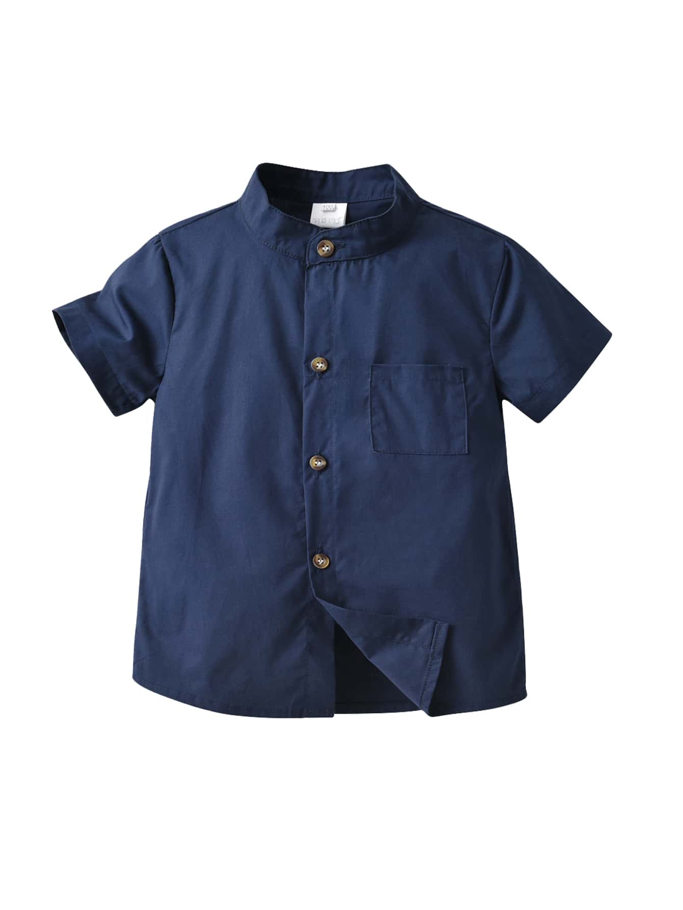 SHEIN 小男童補丁貼口袋襯衫