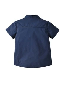 SHEIN 小男童補丁貼口袋襯衫