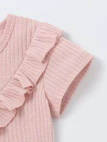 Toddler Girls Ruffle Trim Tee & Bow Front Leggings - Pink - View 5