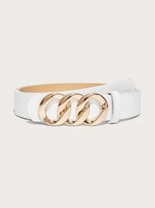 Thắt lưng khóa xích cỡ lớn 135CM có dụng cụ bấm lỗ thông thường mùa hè, đi học mùa thu, mùa thu, Halloween - trắng - Xem 7