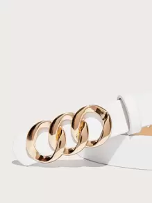 Thắt lưng khóa xích cỡ lớn 135CM có dụng cụ bấm lỗ thông thường mùa hè, đi học mùa thu, mùa thu, Halloween - trắng - Xem 6