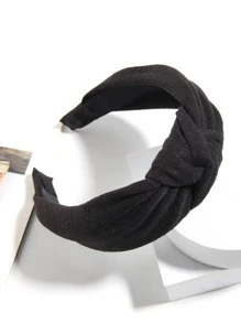 Băng đô trang trí nút - màu đen - Xem 1