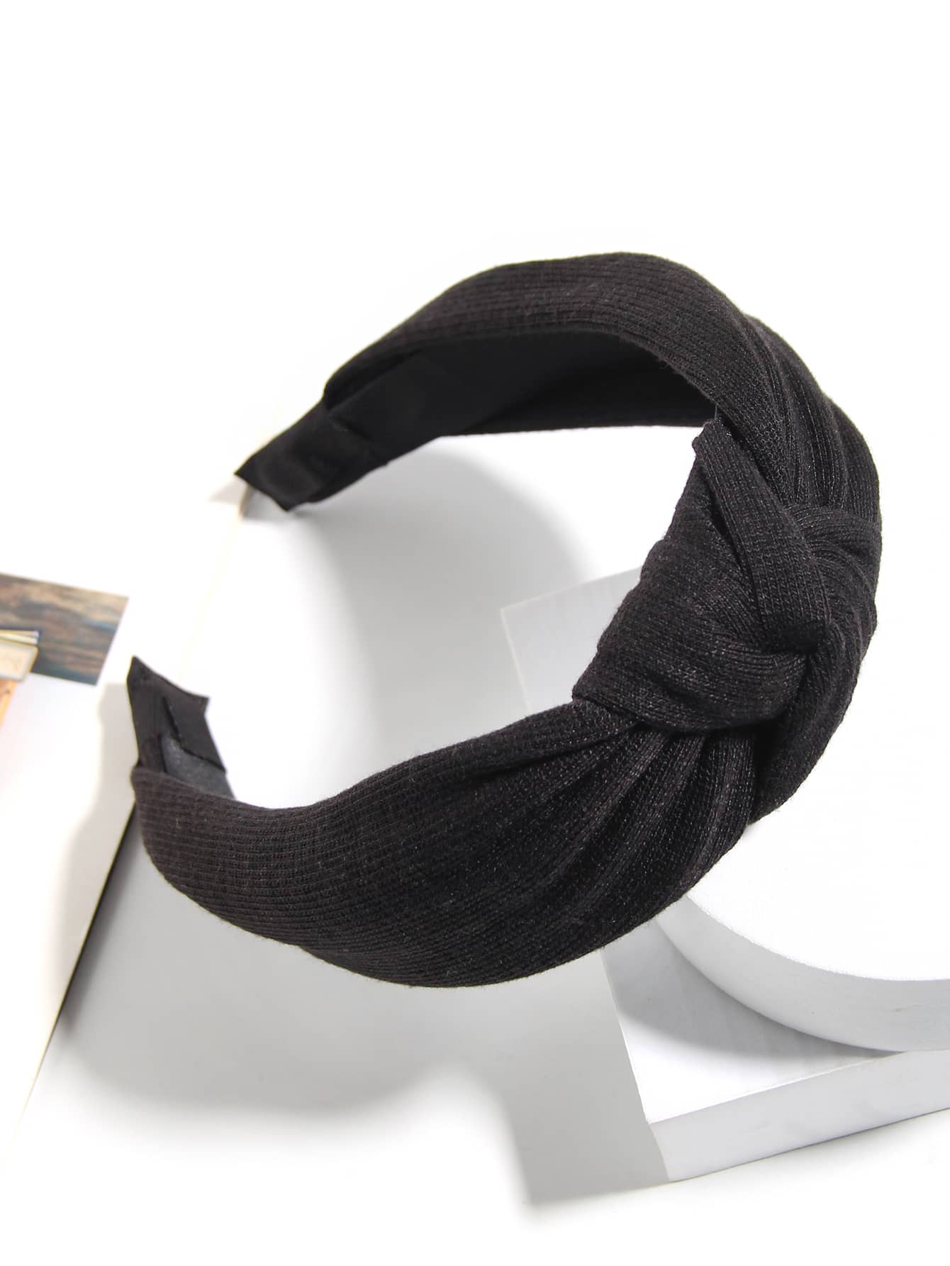 Băng đô trang trí nút - màu đen - Xem 1