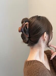 1入組簡約髮爪 - 橘色 - 查看 2