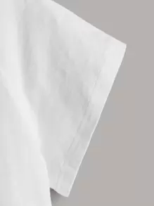 Tween Girl Raglan Sleeve Eyelet Embroidery Peplum Tee - White - View 3