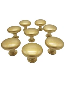 Round Black Aluminum Alloy Single Hole Drawer Pulls, Cabinet Handles For Closet And Cabinet Doors - Gold - View 1