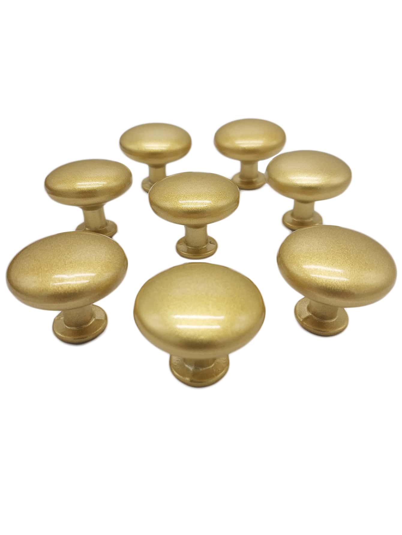 Round Black Aluminum Alloy Single Hole Drawer Pulls, Cabinet Handles For Closet And Cabinet Doors - Gold - View 1