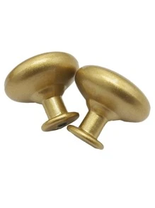Round Black Aluminum Alloy Single Hole Drawer Pulls, Cabinet Handles For Closet And Cabinet Doors - Gold - View 2