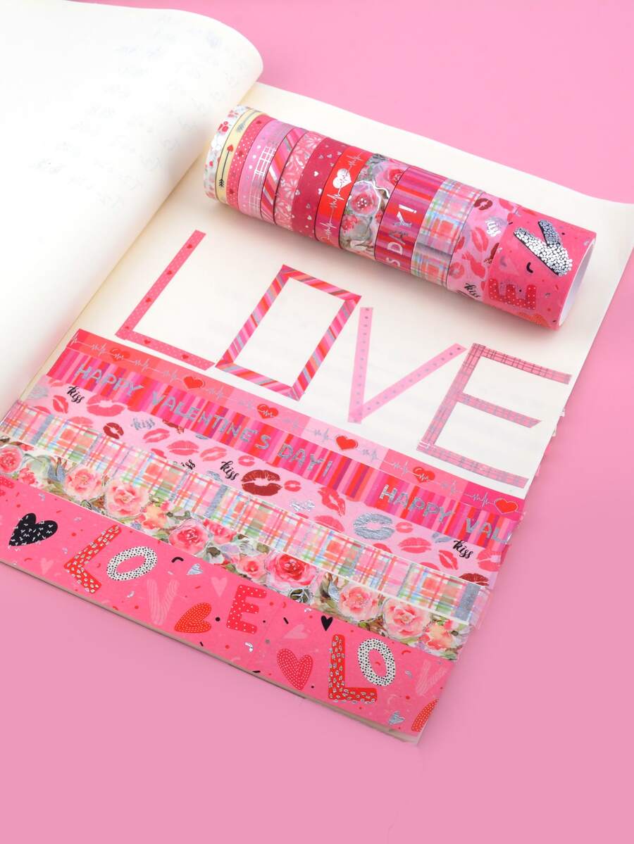 7 cái Ngày Valentine Ngẫu nhiên Băng Washi - Nhiều màu - Xem 1