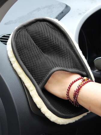 1pc Reusable Polyester Car Cleaning Glove,Daily Solid Washable Car Wash Gloves,Household,Kitchen,Bathroom,Home,Household Supplies