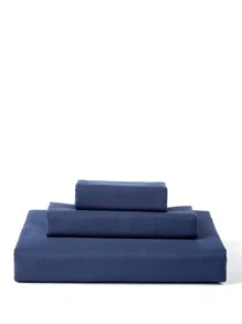 素色被套套裝不附帶內芯 - 寶藍色 - 查看 3