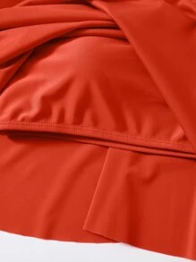 SHEIN Swim Curve Plus Hanky Hem Bikini Top - Orange - View 4