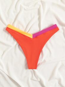 Rib High Cut Bikini Bottom - Multicolor - View 2