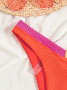 Rib High Cut Bikini Bottom - Multicolor - View 3