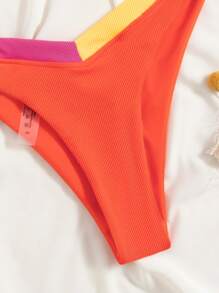 Rib High Cut Bikini Bottom - Multicolor - View 4