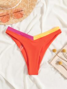 Rib High Cut Bikini Bottom - Multicolor - View 5