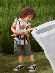 SHEIN Toddler Boys Colour Block Button Front Shirt - Multicolor - View 7