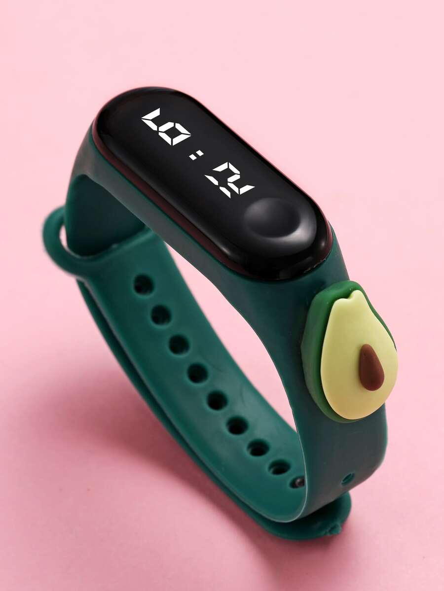 Kids Avocado Decor Strap Water Resistant Oval Electronic Watch - Green - View 1