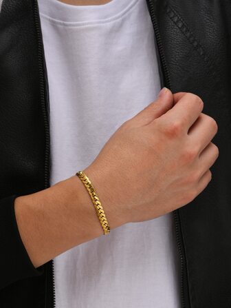 À La Mode Et Populaire Homme Bracelet Minimaliste En Acier Inoxydable Pour Bijou Cadeau Et Pour A Élégant Look