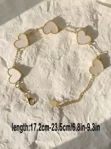 Heart Decor Bracelet - trắng - Xem 4