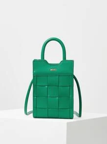 MOTF PREMIUM 極簡風格編織方包 - 綠色 - 查看 1