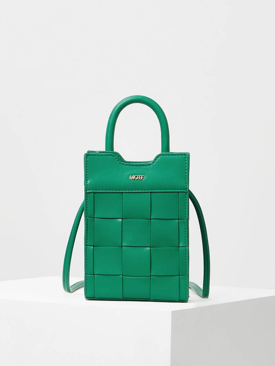 MOTF PREMIUM 極簡風格編織方包 - 綠色 - 查看 1