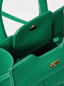 MOTF PREMIUM 極簡風格編織方包 - 綠色 - 查看 8