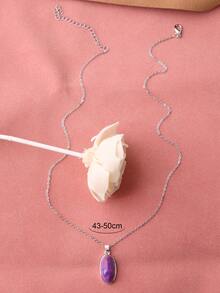 Vòng cổ hình bầu dục - Nhiều màu - Xem 3