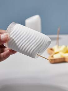 1pc Plain Toothpick Holder - White - View 2
