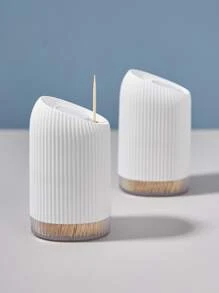 1pc Plain Toothpick Holder - White - View 3
