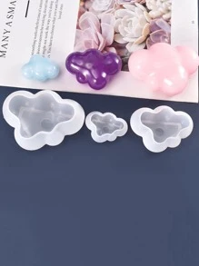 3pcs Cloud Shaped DIY Silicone Mold, Clear Silicone Soap Mold, Candle Mold For DIY - White - View 4