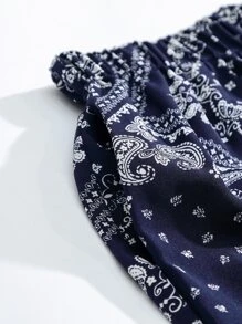 Mulvari Plus Paisley Scarf Print Wide Leg Pants Fall Cloth For Women