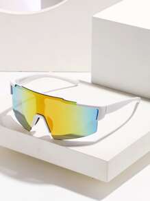 POLASUP 1pc Cycling Outdoor Sports Goggles With Detachable Strap & Glasses Case, Black/White/Blue/Purple/Red/Pink Sports Protection For Men And Women, Suitable For All Seasons - White - View 3