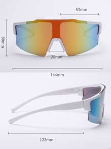 POLASUP 1pc Cycling Outdoor Sports Goggles With Detachable Strap & Glasses Case, Black/White/Blue/Purple/Red/Pink Sports Protection For Men And Women, Suitable For All Seasons - White - View 4