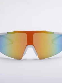 POLASUP 1pc Cycling Outdoor Sports Goggles With Detachable Strap & Glasses Case, Black/White/Blue/Purple/Red/Pink Sports Protection For Men And Women, Suitable For All Seasons - White - View 5