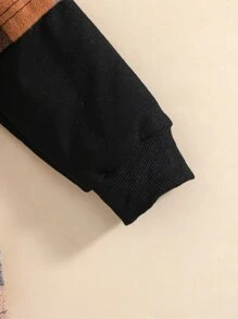 Bebé Top panel de cuadros 2 en 1 con capucha - Café integral - Ver 6