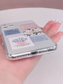 Letter Graphic Clear Phone Case - Multicolor - View 3